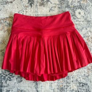 GOLDHINGE Red Pleated Women's Skirt